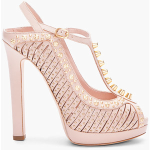 ALEXANDER MCQUEEN Nude Studded Heels