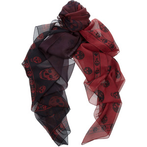 Alexander McQueen Skull-print degradé silk-chiffon scarf