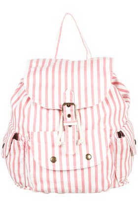 Striped Denim Backpack