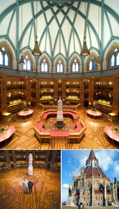 Library of Parliament, Ottawa, Canada 国会图书馆，加拿大渥太华