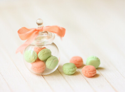 微型玩具屋食品 - 粉彩法國馬卡龍