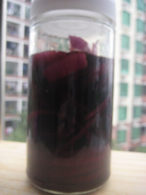 将1～2个洋葱洗净、剥皮、切丁、沥干备用  2. 把切好的洋葱,连同400～500ml的红酒一齐浸泡于玻璃容器中  3. 玻璃容器密封后，置于阴暗处2～3天  4. 洋葱红酒用网过滤后,即可饮用,其余置于冰箱保存