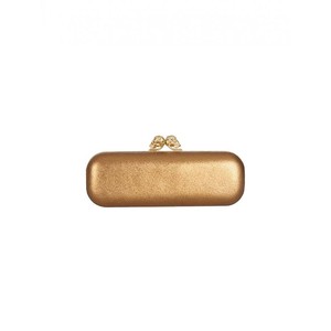 Alexander Mcqueen Golden Brown Leather Clutch