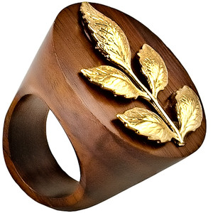 K. Amato Golden Leaf Ring