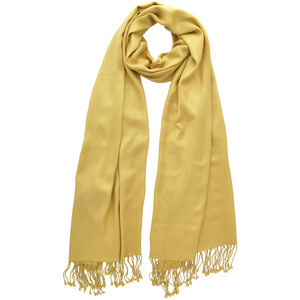 PASHMINA ART Maya Viscose Golden Olive Stole