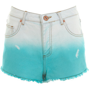 High Waist Mint Dip Dye Short