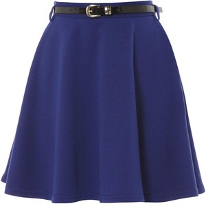 Blue Ponti Mini Skater Skirt