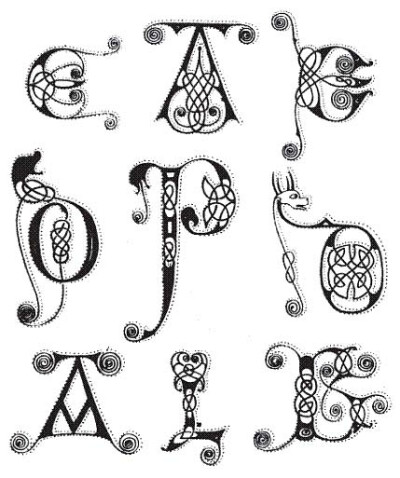 （往后是7世纪）Anglo-Saxon lettering 7th century (Anglo-Saxon lettering, produced in the 7th century.)