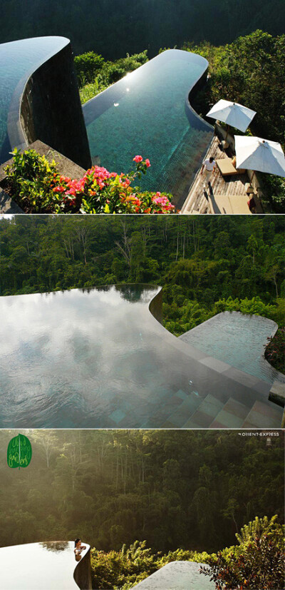 Ubud Hanging Gardens（乌布空中花园酒店）是一家五星级酒店，位于印尼巴厘岛，其独特的双层凌空泳池延续了山腰的自然曲线，直面丛林。