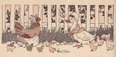 My chicks would not learn to swim! “The New Beacon Primer” by James H. Fassett who copyrighted in 1921. Illustrated by Blanche Fisher Laite. Published by Ginn and Company.