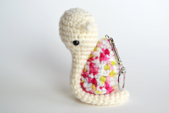 Amigurumi Snail - Crocheted Keychain - Zipper Pull - Charm