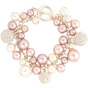 Rose gold pearl and fireball bracelet