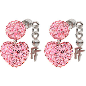 Folli Follie Silver Pink Stones Earrings