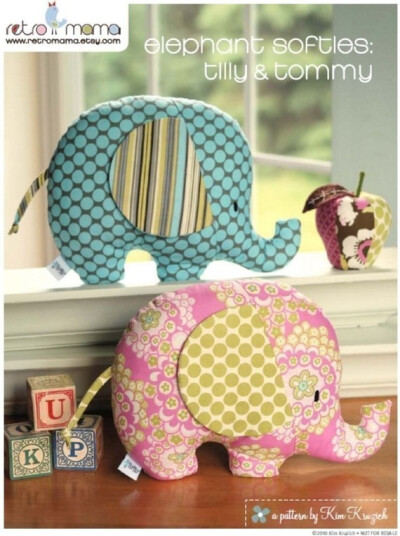 PDF Sewing Pattern Tilly and Tommy Elephant Softies