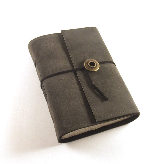 Journal, Leather, Suede, Diary, Handmade: Earl Grey