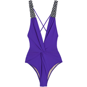 MARA HOFFMAN Beaded Twist One Piece Swimsuit