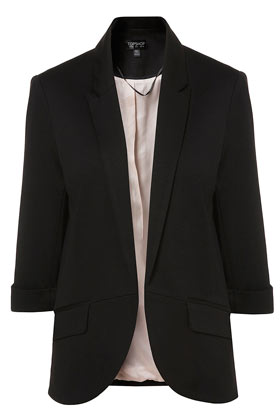 Ponte Rolled Sleeve Blazer