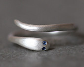 Baby Snake Ring in Sterling Silver with Blue Sapphires http://www.etsy.com/shop/MichelleChangJewelry/sold?page=2