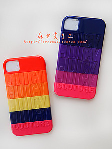 Juicy Couture iPhone4s 彩虹 渐变 拼接 iphone4 iphone4s手机壳