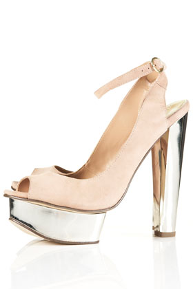 LETITIA Metallic Peep Sandals