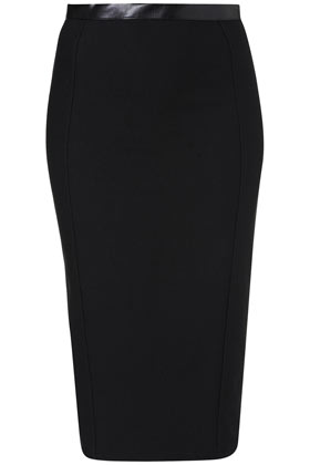 PU Waistband Pencil Skirt