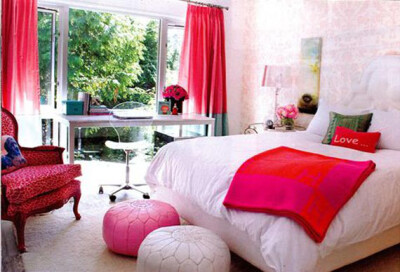 温馨浪漫的西瓜红房间，看着很舒服,红色,房间,卧室