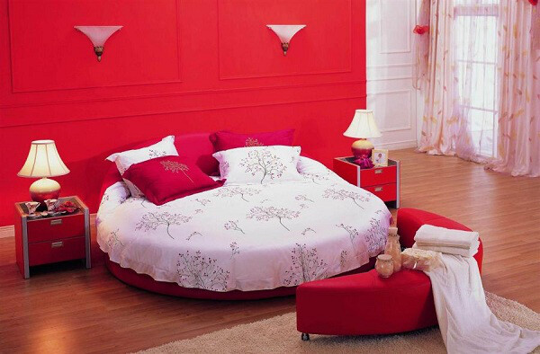 简约而温馨的红色卧室,红色,温馨,房间