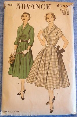 Vintage 1940s Tea Dress Sewing Pattern Advance 6140 Sz14 B32 Full Ten Gore Skirt High Tea it is.