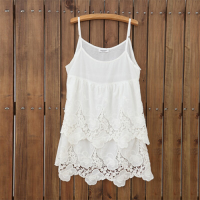 层次的裙子显瘦，而且镂空的花边真好看。【阿团丸子】