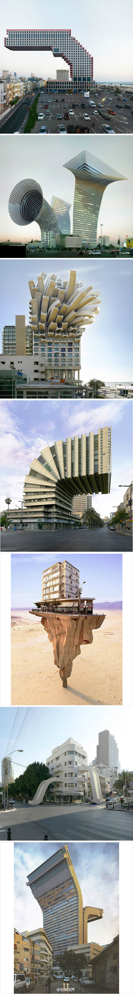 西班牙摄影师 Victor Enrich 的作品，他喜欢用现实中存在的建筑来进行改造与创作，来达到一种奇特艺术的效果。