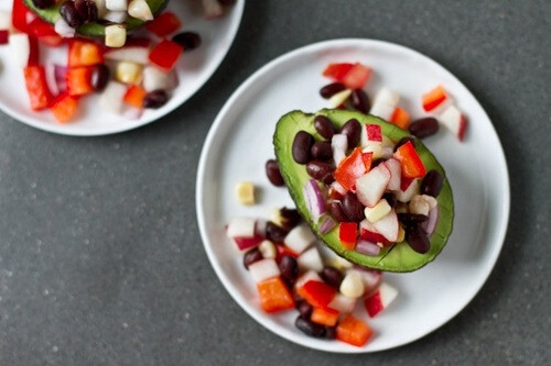 salsa stuffed avocados