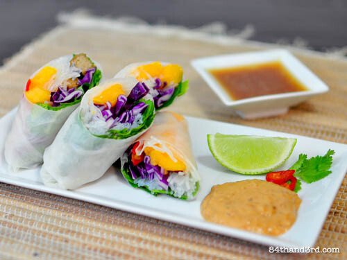 pawpaw rice paper rolls.