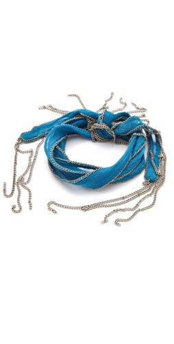 Chan Luu Silk &amp; Chain Wrap Bracelet