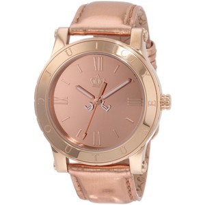 Juicy Couture Women's 1900837 HRH Rose Gold Mirror-Metallic Leather Strap Watch