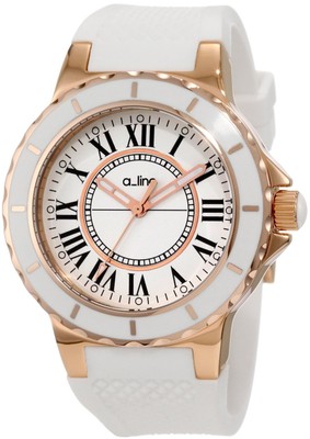 a_line Women's AL-20008 Marina White Dial White Silicone Watch