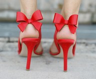 red bow heels