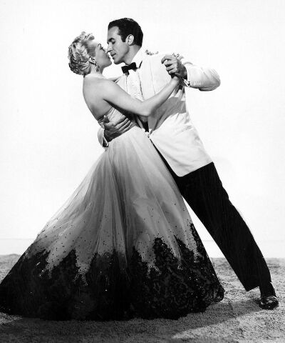 theniftyfifties: Lana Turner and Ricardo Montalban in a publicity shot for ’Latin Lovers’, 1953.