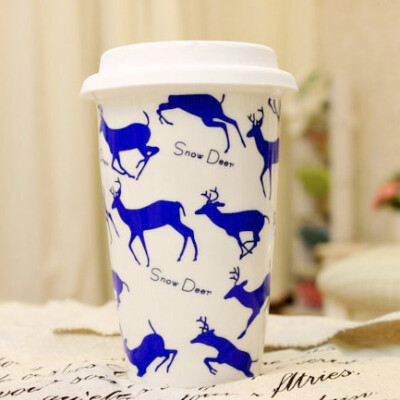 马克杯 水杯 陶瓷杯子 带盖 动物造型杯子 创意 咖啡杯 茶杯