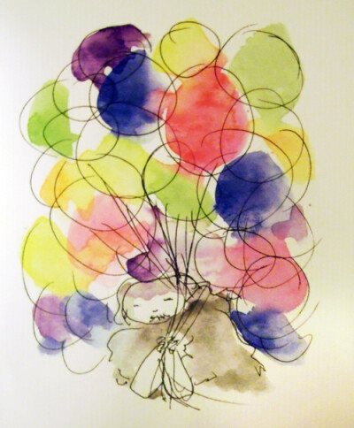 Old Woman with Balloons