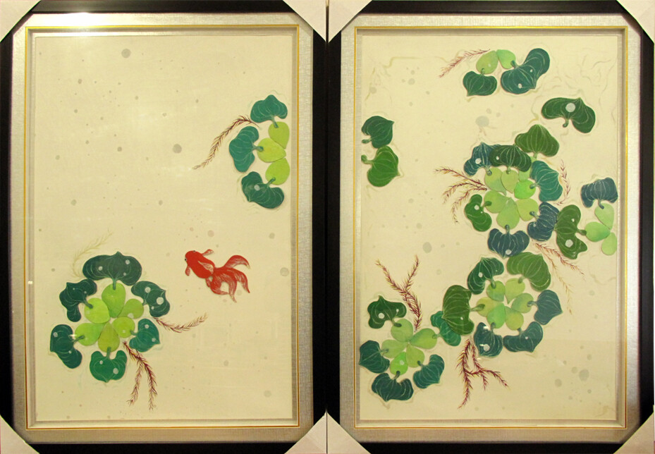 皮贴画装饰画皮艺画挂画壁画家居装饰手工礼品水葫芦