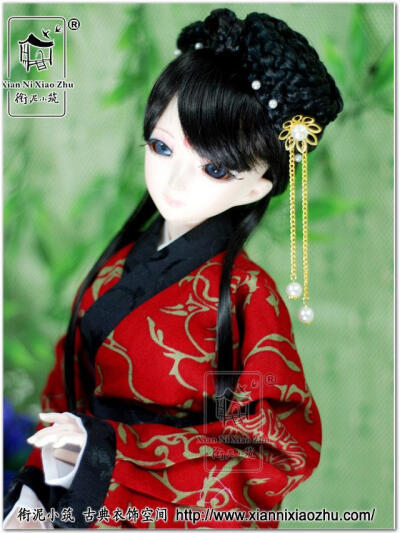 【衔泥小筑】凤翱 汉服 古装BJD SD娃衣 三绕鱼尾垂胡袖曲裾 - 飞燕衔泥 - 衔泥小筑古典衣饰空间