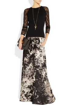 Just Cavalli | Printed satin maxi skirt |