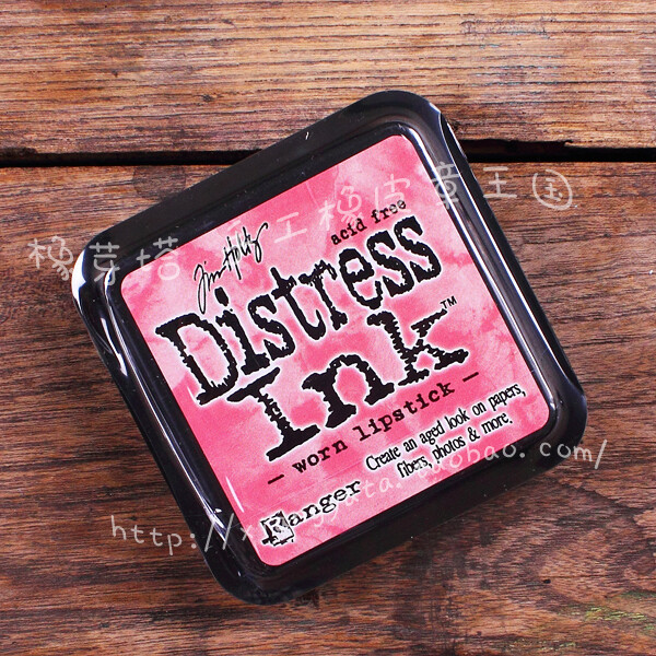 美国Tim Holtz's Distress 复古旧色印台 Worn Lipstick 擦去口红