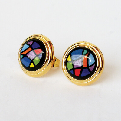 琅琅饰品，珐琅彩耳钉, vitreous enamel earrings 珐琅耳钉