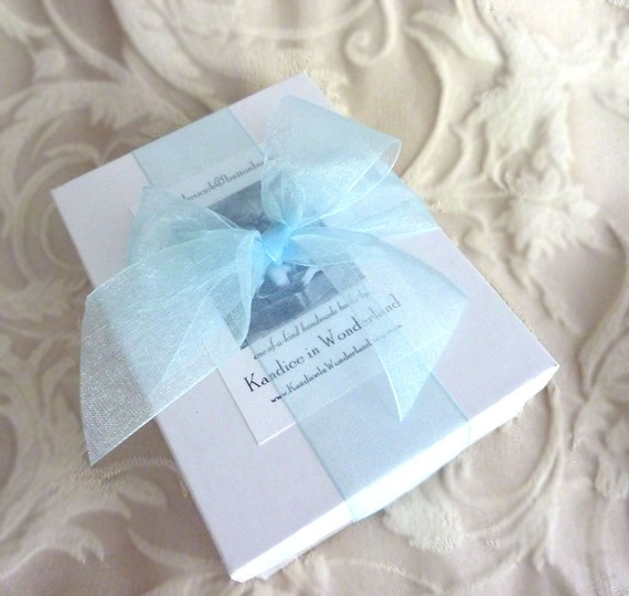 Itty Bitty Book Miniature Blank Tiny Photo Album Mini Journal Teensy Scrapbook Sky Blue White Antiqued Damask Garden Rhinestone Flower Star