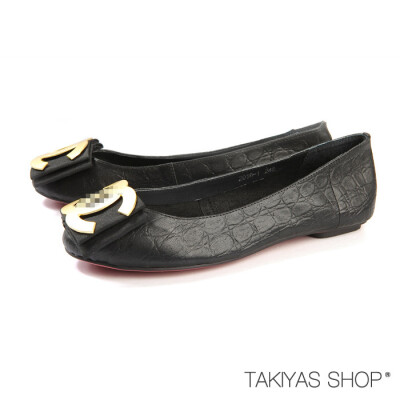 TAKIYAS SHOP 独家！欧美大牌 经典LOGO 柔软牛皮平底鞋