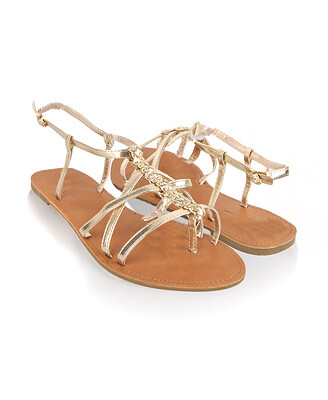 FOREVER21 美国代购 Braided Leatherette Sandals 编织绑带凉鞋