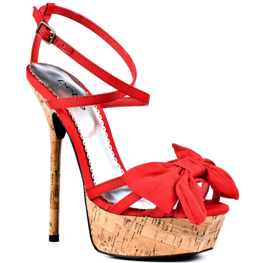 Kali - Red Fabric Bebe Shoes