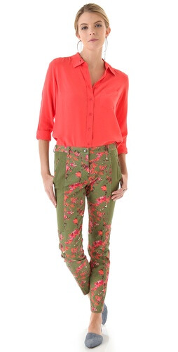 Thakoon Addition Flower Camo Seamed Trousers