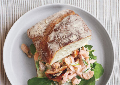 Salmon Salad Sandwiches on Ciabatta